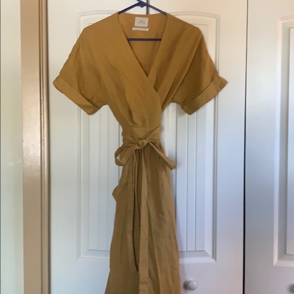 Urban outfitters linen wrap dress